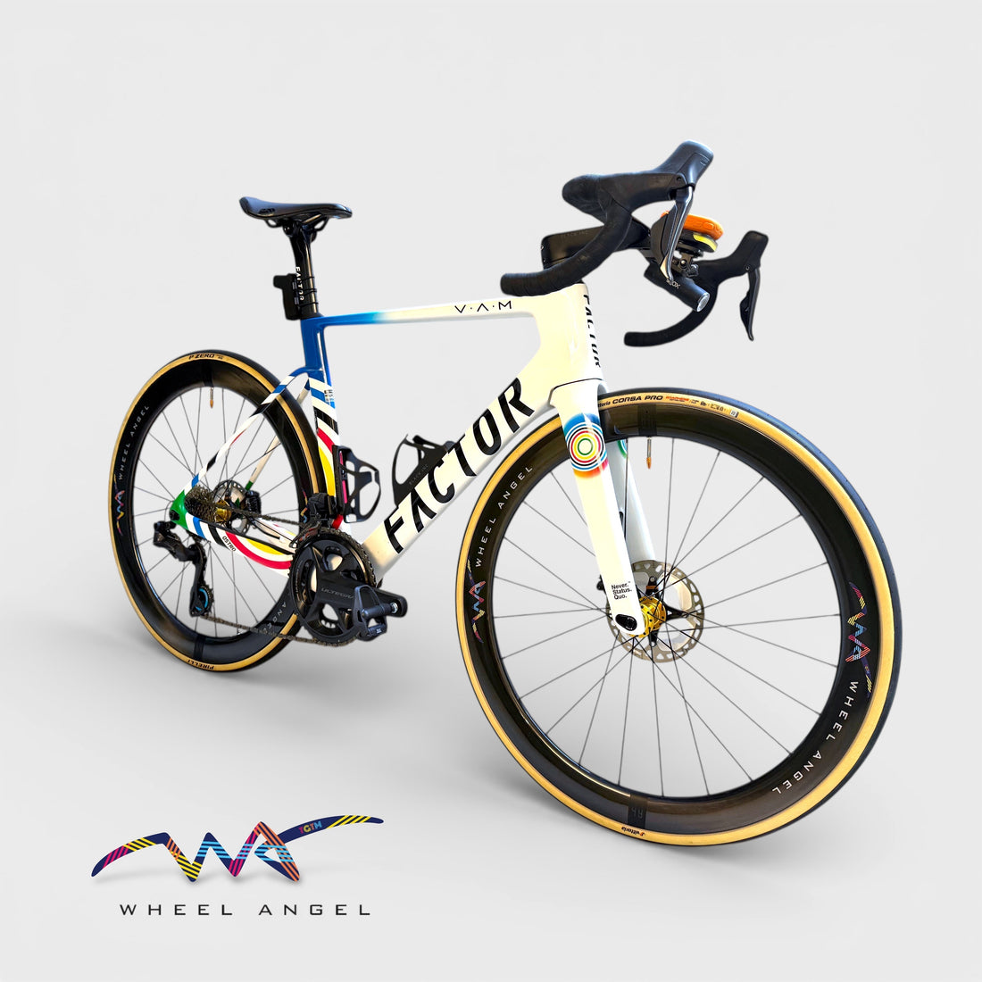 Factor Ostro VAM aero road bike upgraded Wheel Angel SLR 49 Carbon Wheels