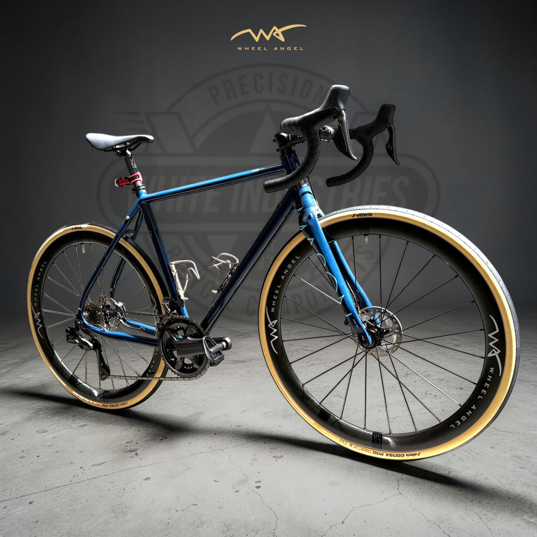 Wheel Angel SLR 49 carbon wheelset laced to White Industries CLD hub on custom Mason bike