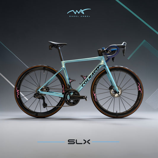 Colnago road bike with Wheel Angel SLX 44 Carbon Wheelset gear upgrade