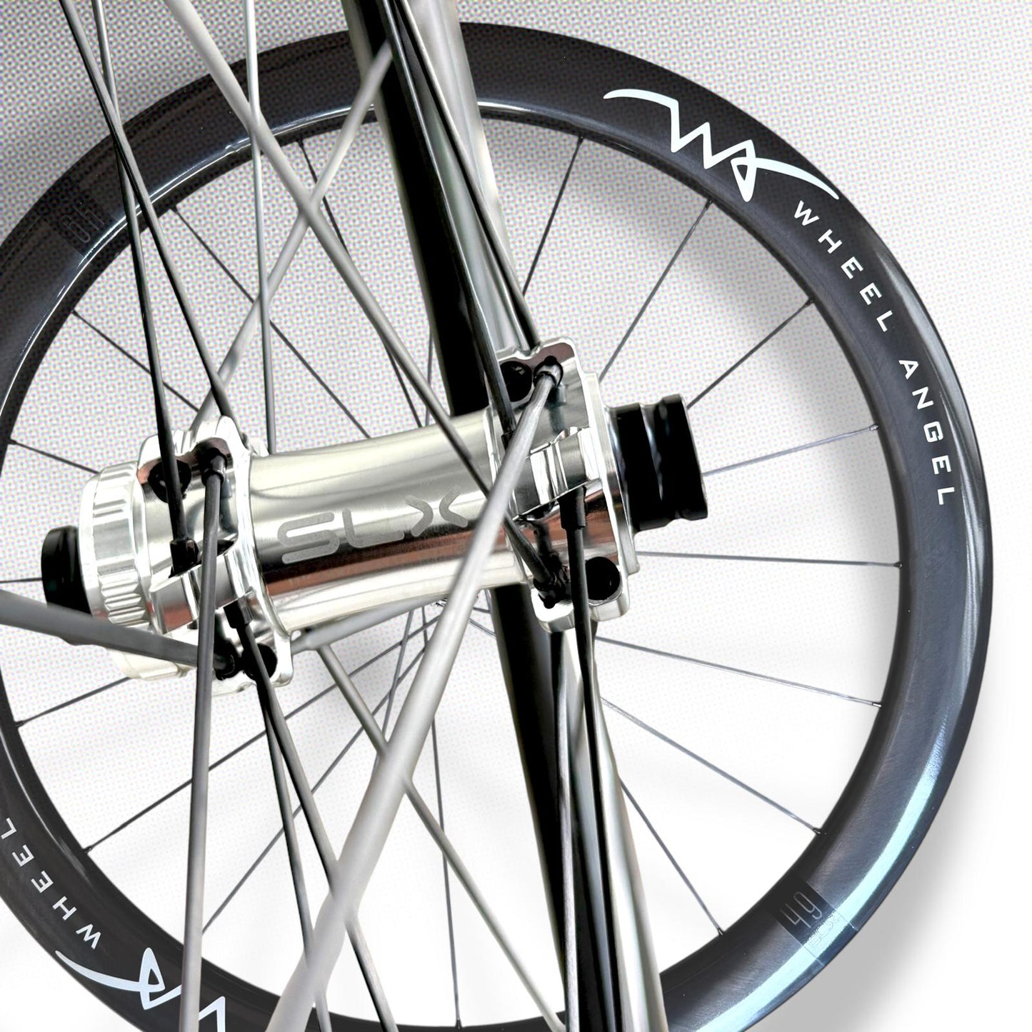Wheel Angel SLX 49 Carbon Spokes Wheels Silver Hub